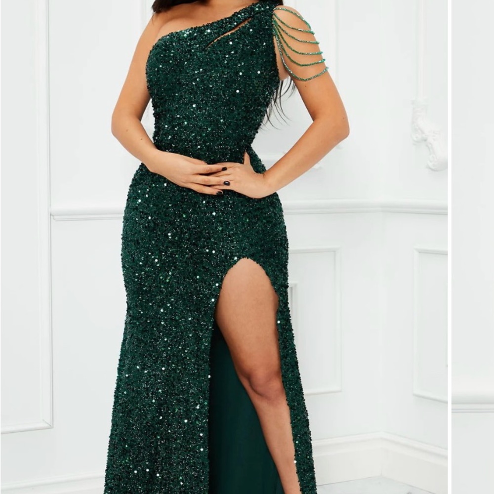 Beautiful Emerald Green Sequin Dress Fashion Nova Luxe Holiday Dress Prom Dance